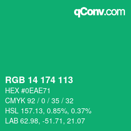 Color code: RGB 14 174 113 | qconv.com
