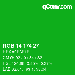 Color code: RGB 14 174 27 | qconv.com