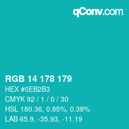 Color code: RGB 14 178 179 | qconv.com