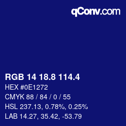 カラーコード: RGB 14 18.8 114.4 | qconv.com