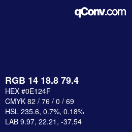 カラーコード: RGB 14 18.8 79.4 | qconv.com