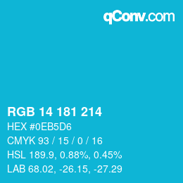 Color code: RGB 14 181 214 | qconv.com