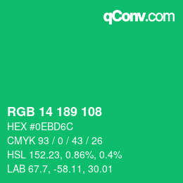 Color code: RGB 14 189 108 | qconv.com