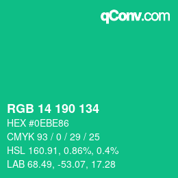 Color code: RGB 14 190 134 | qconv.com
