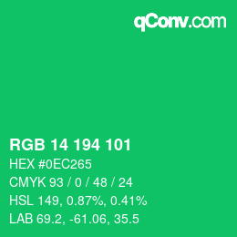 Color code: RGB 14 194 101 | qconv.com