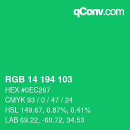 Color code: RGB 14 194 103 | qconv.com