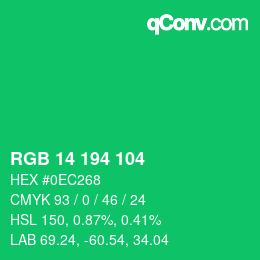 Color code: RGB 14 194 104 | qconv.com