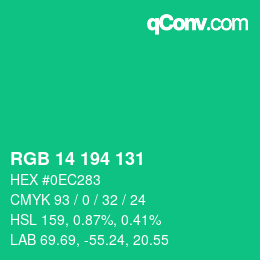 Color code: RGB 14 194 131 | qconv.com