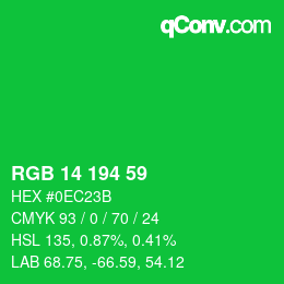 Color code: RGB 14 194 59 | qconv.com