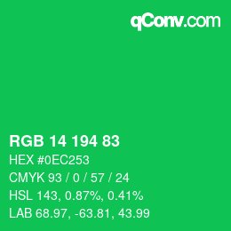 Color code: RGB 14 194 83 | qconv.com