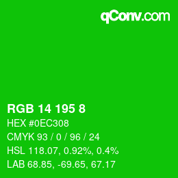 Color code: RGB 14 195 8 | qconv.com