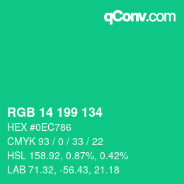 Color code: RGB 14 199 134 | qconv.com