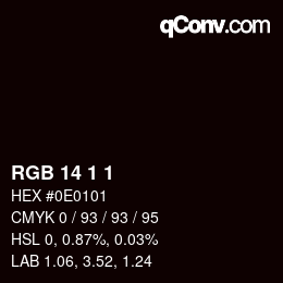 Color code: RGB 14 1 1 | qconv.com