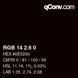 カラーコード: RGB 14 2.6 0 | qconv.com