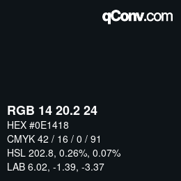 カラーコード: RGB 14 20.2 24 | qconv.com