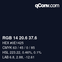 カラーコード: RGB 14 20.6 37.6 | qconv.com
