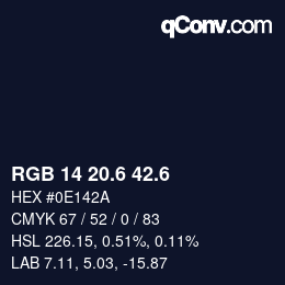 カラーコード: RGB 14 20.6 42.6 | qconv.com