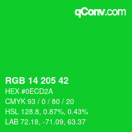 Color code: RGB 14 205 42 | qconv.com