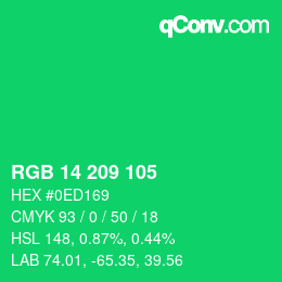 Color code: RGB 14 209 105 | qconv.com