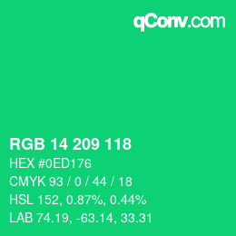 カラーコード: RGB 14 209 118 | qconv.com