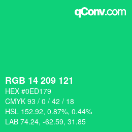 Color code: RGB 14 209 121 | qconv.com