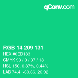 Color code: RGB 14 209 131 | qconv.com