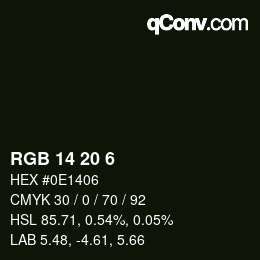颜色代码: RGB 14 20 6 | qconv.com