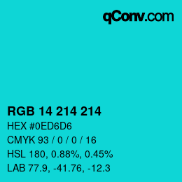 Color code: RGB 14 214 214 | qconv.com
