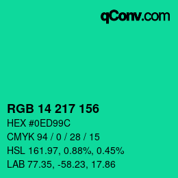 Color code: RGB 14 217 156 | qconv.com