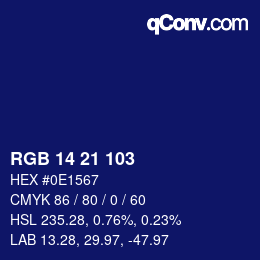 カラーコード: RGB 14 21 103 | qconv.com
