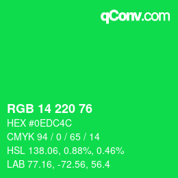 Color code: RGB 14 220 76 | qconv.com