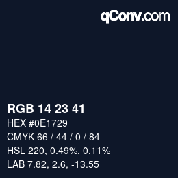 カラーコード: RGB 14 23 41 | qconv.com