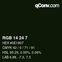 Farbcode: RGB 14 24 7 | qconv.com
