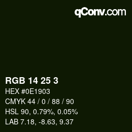 颜色代码: RGB 14 25 3 | qconv.com