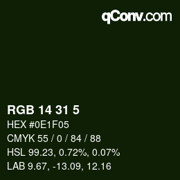 Color code: RGB 14 31 5 | qconv.com