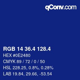 カラーコード: RGB 14 36.4 128.4 | qconv.com