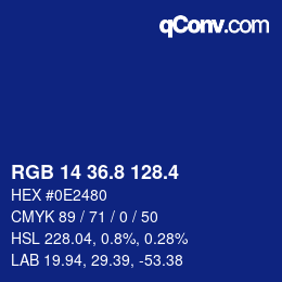カラーコード: RGB 14 36.8 128.4 | qconv.com