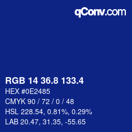 カラーコード: RGB 14 36.8 133.4 | qconv.com