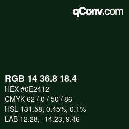 カラーコード: RGB 14 36.8 18.4 | qconv.com