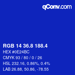 カラーコード: RGB 14 36.8 188.4 | qconv.com