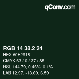 カラーコード: RGB 14 38.2 24 | qconv.com