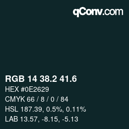 カラーコード: RGB 14 38.2 41.6 | qconv.com