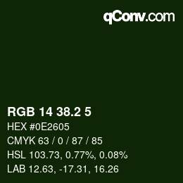 カラーコード: RGB 14 38.2 5 | qconv.com