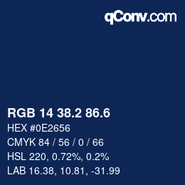 カラーコード: RGB 14 38.2 86.6 | qconv.com