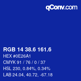 カラーコード: RGB 14 38.6 161.6 | qconv.com