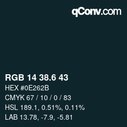 カラーコード: RGB 14 38.6 43 | qconv.com