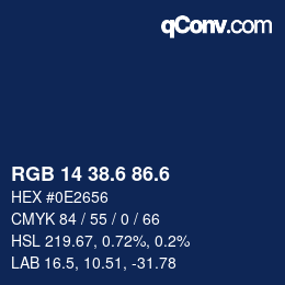 カラーコード: RGB 14 38.6 86.6 | qconv.com