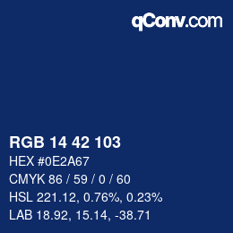 カラーコード: RGB 14 42 103 | qconv.com