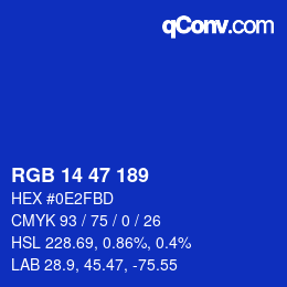 Color code: RGB 14 47 189 | qconv.com