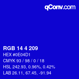 Color code: RGB 14 4 209 | qconv.com